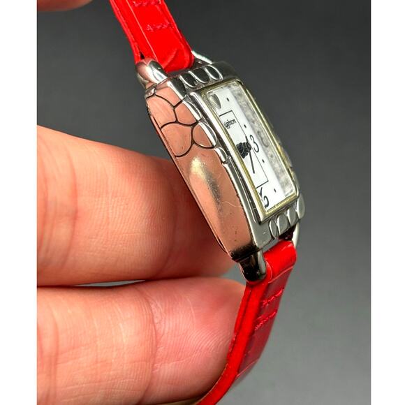Brighton Petoskey Women\'s Genuine Italian Red Leather Strap Vintage Watch NIB main image 13